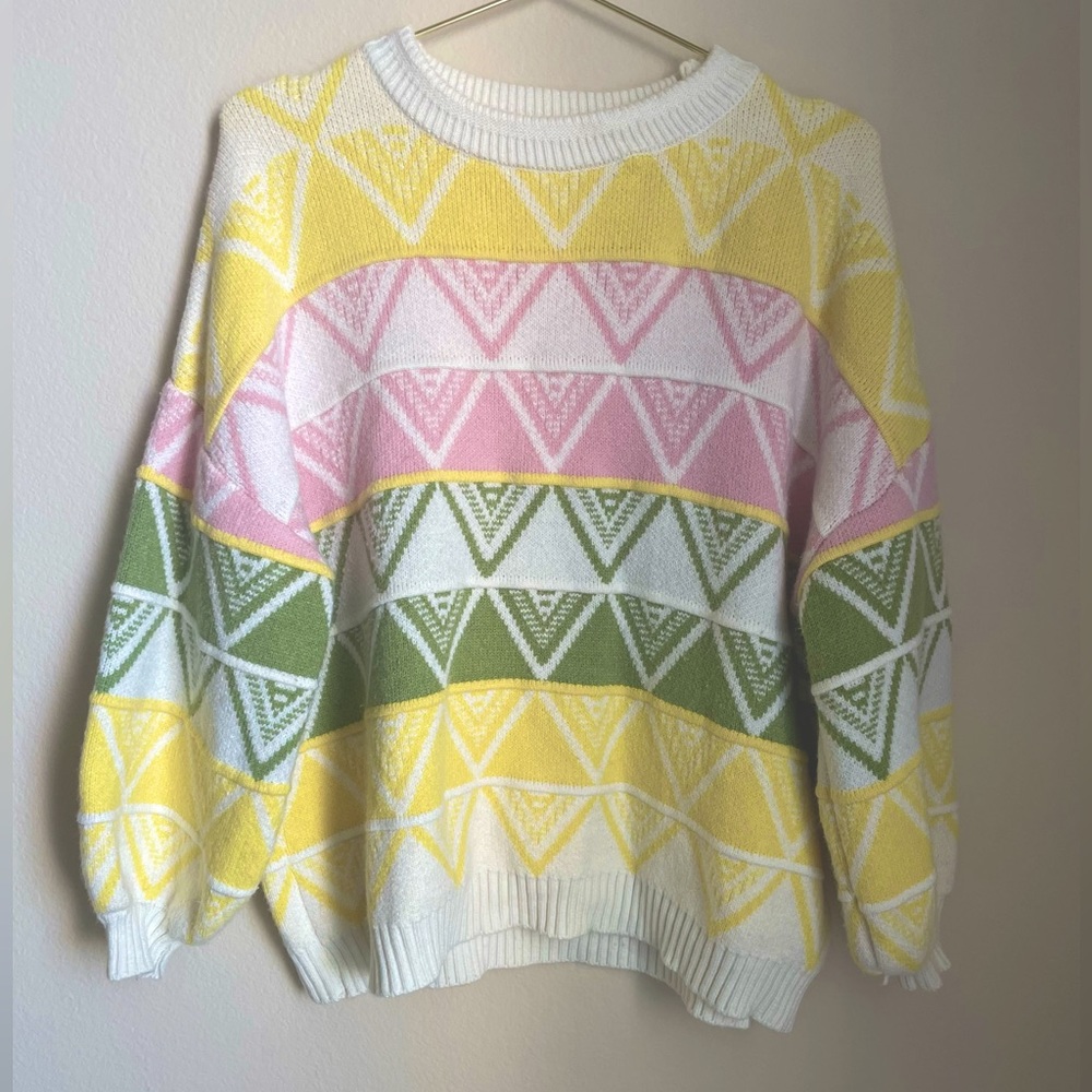 Adora Pastel Geometric Sweater